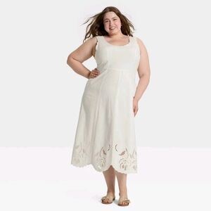 Universal Thread NWT Cream Sleeveless A-line Midi Dress Size XXL